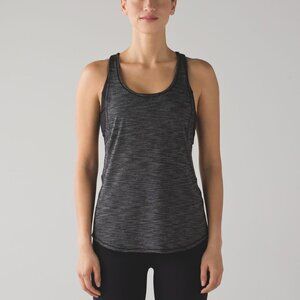 Lululemon Heathered Gray / Black On Track Singlet Tank Size 8